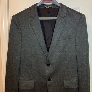 Paul Jones Charcoal Gray Houndstooth Soft Knit Lined Blazer, Medium, EUC